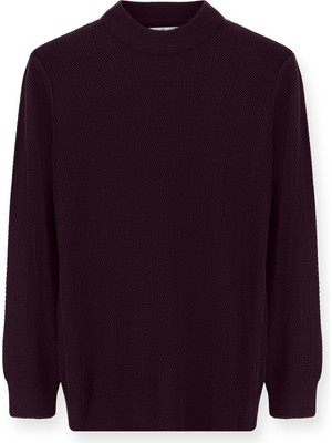 Yarım Balıkçı Yaka Slim Fit Dar Kesim Desenli Pamuklu Triko Kazak