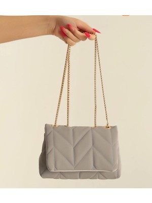 Zincir Detaylı Vizon Mini Çanta