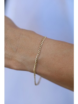14 Ayar Altın Içi Boş (3 Mm) Gurmet Zincir Bileklik