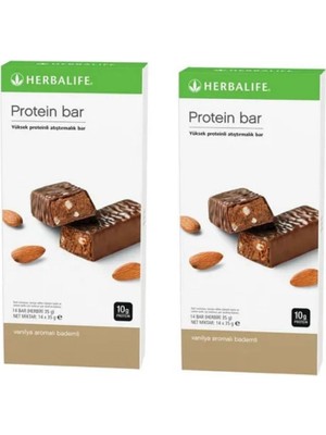 Herbalife 2'li Protein Bar Vanilya Aromalı Bademli 14LÜ*2 Paket - Enerji ve Besin Takviyesi