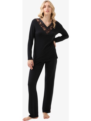 Kadın Pijama Takımı 51903 - Siyah