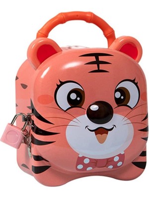 Kaplan Kilitli Metal Kumbara Yavruağzı 13 cm