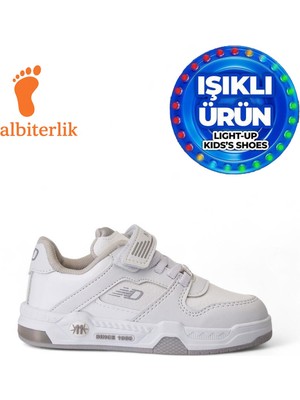 Albishoes Unisex Çocuk Basket Cırtlı 4 Mevsim Kışlık Işıklı Günlük Okul Sneaker Çocuk Spor Ayakkabı