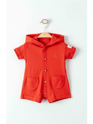 Kapüşonlu Kısa Tulum Kiremit