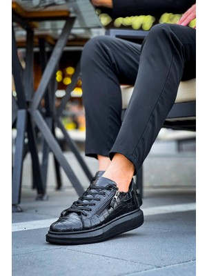 Kuback KB-309 Kömür Fermuar ve Bağcıklı Günlük Erkek Ayakkabı