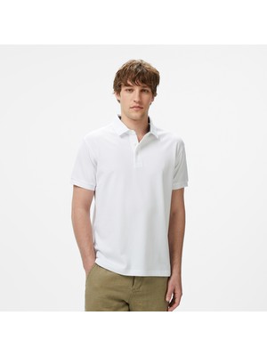 Nautica Erkek Beyaz Classic Fit Polo Yaka T-Shirt K55052T.1BW