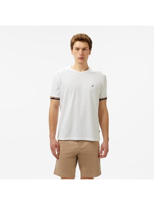 Nautica Erkek Beyaz Regular Fit T-Shirt V55225T.1BW