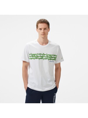 Nautica Erkek Beyaz Regular Fit Baskılı T-Shirt V55303T.1BW