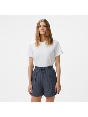 Nautica Kadın Beyaz Regular Fit Kısa Kollu T-Shirt 55V717T.1BW