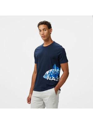 Nautica Erkek Lacivert Regular Fit Baskılı T-Shirt V55306T.4NV