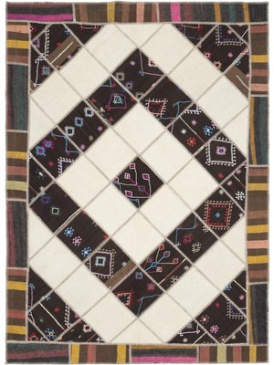 Vintage Siyah Eskitme Yün Modern Desenli Yün Hav Toz Vermez Leke Tutmayan Salon Yolluk Mutfak El Dokuma Halı