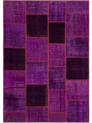 Iskece Mor Eskitme Etnik Modern Desenli Yün Hav Toz Vermez Leke Tutmayan Salon Yolluk Mutfak El Dokuma Halı