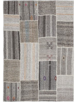 Teselya Bej Çizgili Etnik Modern Desenli Yün Hav Toz Vermez Leke Tutmayan Salon Yolluk Mutfak El Dokuma Halı