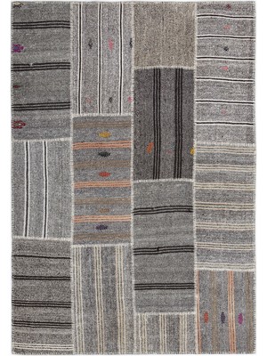 Teselya Kahverengi Çizgili Etnik Modern Desenli Yün Hav Toz Vermez Leke Tutmayan Salon Yolluk Mutfak El Dokuma Halı