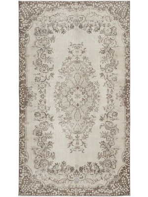 Bespoky 162x284 cm Bej Klasik Vintage Bitkisel Halı | Salon Yatak Odası Halısı | UNİQUE-15242