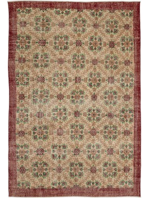 Vintage Gri Çerçeveli Yün Modern Desenli Yün Hav Toz Vermez Leke Tutmayan Salon Yolluk Mutfak El Dokuma Halı