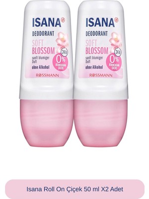 Isana Roll On Çiçek 50 ml Deodorant 2 Adet 24 Saat Koruma Sağlayan Koku