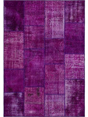 Iskece Mor Eskitme Etnik Modern Desenli Yün Hav Toz Vermez Leke Tutmayan Salon Yolluk Mutfak El Dokuma Halı