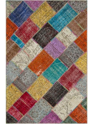 Iskece Bej Patchwork Etnik Modern Desenli Yün Hav Toz Vermez Leke Tutmayan Salon Yolluk Mutfak El Dokuma Halı