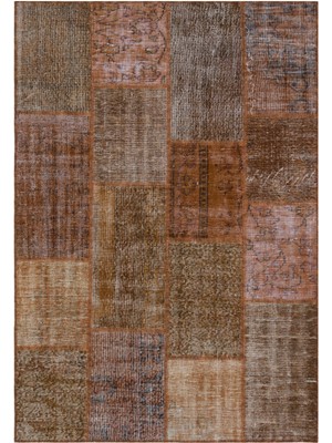 Iskece Kahverengi Eskitme Etnik Modern Desenli Yün Hav Toz Vermez Leke Tutmayan Salon Yolluk Mutfak El Dokuma Halı