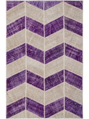 Iskece Mor Eskitme Etnik Modern Desenli Yün Hav Toz Vermez Leke Tutmayan Salon Yolluk Mutfak El Dokuma Halı