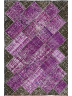 Iskece Mor Eskitme Etnik Modern Desenli Yün Hav Toz Vermez Leke Tutmayan Salon Yolluk Mutfak El Dokuma Halı