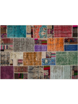 Bej Patchwork Etnik Modern Desenli Yün Hav Toz Vermez Leke Tutmayan Salon Yolluk Mutfak El Dokuma Halı