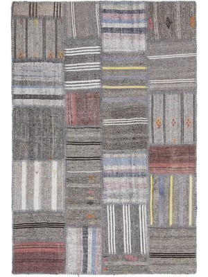 Teselya Bej Çizgili Etnik Modern Desenli Yün Hav Toz Vermez Leke Tutmayan Salon Yolluk Mutfak El Dokuma Halı