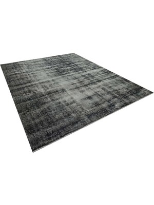Bespoky Gri Patchwork Vintage Yün Halı | Salon Yatak Odası Halısı | %100 Doğal Yün El Yapımı El Dokuma | PATCHWORK-5916