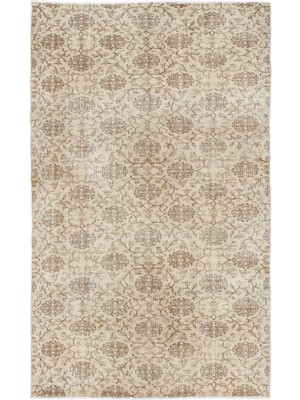 Iskece Bej Patchwork Yün Modern Desenli Yün Hav Toz Vermez Leke Tutmayan Salon Yolluk Mutfak El Dokuma Halı