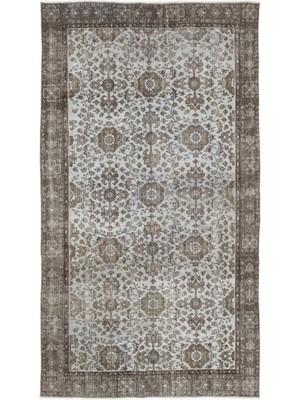 Bespoky 158x284 cm Kahverengi Klasik Yün Halı | Salon Yatak Odası Halısı | %100 Doğal Yün El Yapımı El Dokuma | UNİQUE-13199