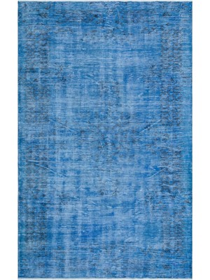 Epir Mavi Eskitme Yün Modern Desenli Yün Hav Toz Vermez Leke Tutmayan Salon Yolluk Mutfak El Dokuma Halı