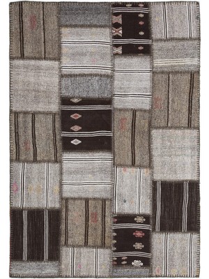 Teselya Bej Çizgili Etnik Modern Desenli Yün Hav Toz Vermez Leke Tutmayan Salon Yolluk Mutfak El Dokuma Halı