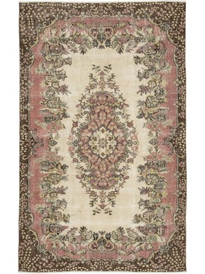 Bespoky 167x266 cm Bej Klasik Yün Halı | Salon Yatak Odası Halısı | %100 Doğal Yün El Yapımı El Dokuma | UNİQUE-12867