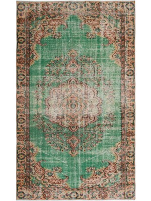 Atina Turkuaz Eskitme Yün Modern Desenli Yün Hav Toz Vermez Leke Tutmayan Salon Yolluk Mutfak El Dokuma Halı