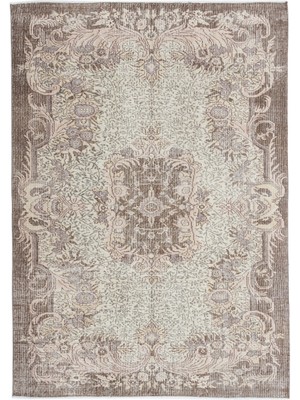 Bespoky 183x256 cm Krem Klasik Yün Halı | Salon Yatak Odası Halısı | %100 Doğal Yün El Yapımı El Dokuma | UNİQUE-15580