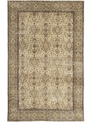 Bespoky 180x287 cm Bej Klasik Yün Halı | Salon Yatak Odası Halısı | %100 Doğal Yün El Yapımı El Dokuma | UNİQUE-13000