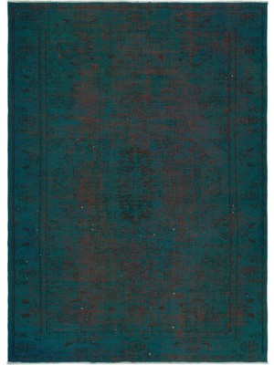 Bespoky 181x260 cm Gri Petrol Yeşili Eskitme Vintage Soyut Halı | Salon Yatak Odası Halısı | UNİQUE-23108