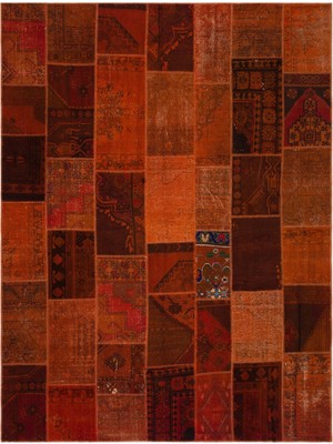 Vintage Kahverengi Çerçeveli Yün Modern Desenli Yün Hav Toz Vermez Leke Tutmayan Salon Yolluk Mutfak El Dokuma Halı