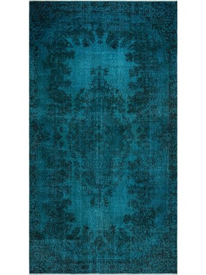 Bespoky 155x283 cm Bej Turkuaz Klasik Vintage Bitkisel Halı | Salon Yatak Odası Halısı | UNİQUE-25825