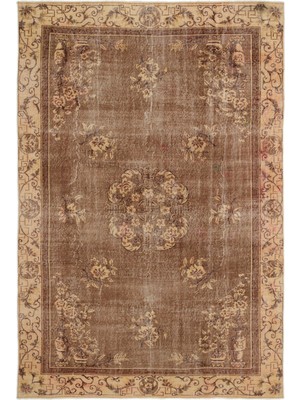 Grosseto Kahverengi Modern Naturel Viskon Modern Desenli Yün Hav Toz Vermez Leke Tutmayan Salon Yolluk Mutfak El Dokuma Halı