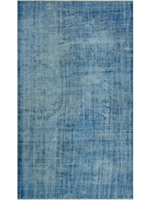 Bespoky 169x286 cm Kahverengi Mavi Eskitme Vintage Soyut Halı | Salon Yatak Odası Halısı | UNİQUE-23454