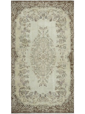 Girit Bej Çizgili Yün Modern Desenli Yün Hav Toz Vermez Leke Tutmayan Salon Yolluk Mutfak El Dokuma Halı