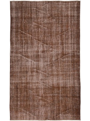 Kavala Kahverengi Göbekli Yün Modern Desenli Yün Hav Toz Vermez Leke Tutmayan Salon Yolluk Mutfak El Dokuma Halı