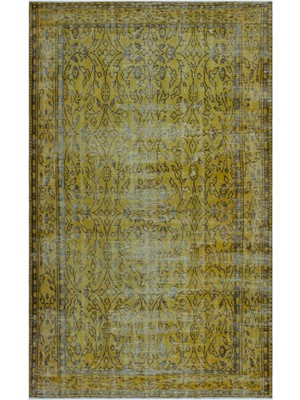 Atina Turkuaz Eskitme Yün Modern Desenli Yün Hav Toz Vermez Leke Tutmayan Salon Yolluk Mutfak El Dokuma Halı