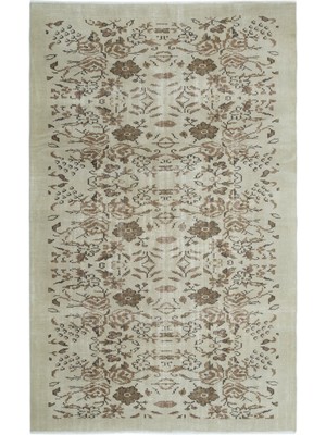 Atina Bej Eskitme Yün Modern Desenli Yün Hav Toz Vermez Leke Tutmayan Salon Yolluk Mutfak El Dokuma Halı