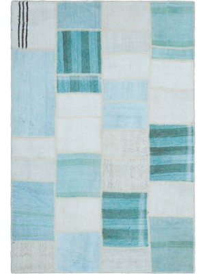 Bespoky 156x228 cm Bej Mavi Yama Modern Geometrik Halı | Salon Yatak Odası Halısı | UNİQUE-25558