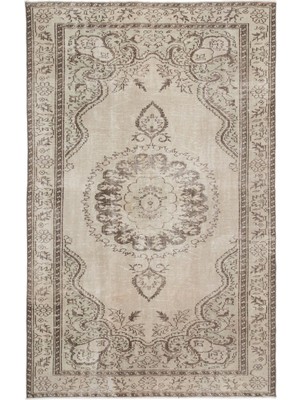 Bespoky 178x287 cm Bej Klasik Yün Halı | Salon Yatak Odası Halısı | %100 Doğal Yün El Yapımı El Dokuma | UNİQUE-16673