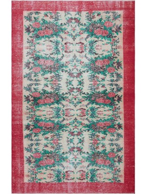 Atina Turkuaz Eskitme Yün Modern Desenli Yün Hav Toz Vermez Leke Tutmayan Salon Yolluk Mutfak El Dokuma Halı