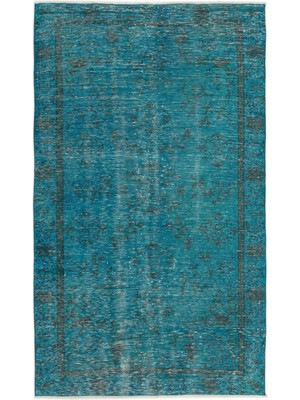 Iskece Yeşil Eskitme Yün Modern Desenli Yün Hav Toz Vermez Leke Tutmayan Salon Yolluk Mutfak El Dokuma Halı